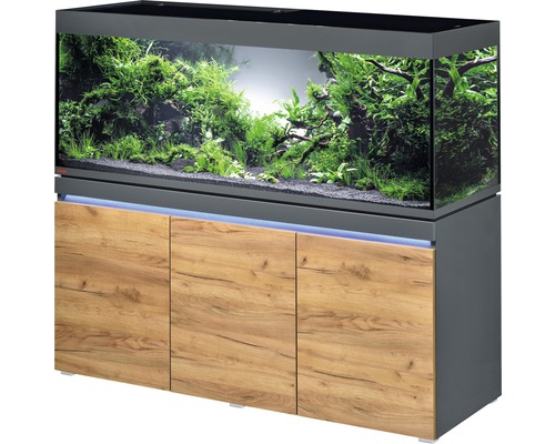 Aquariumkombination EHEIM incpiria 530 mit LED-Beleuchtung und beleuchtbaren Unterschrank graphit/Eiche