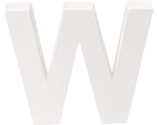 Buchstabe W Pappe weiß 3,5x10 cm-0