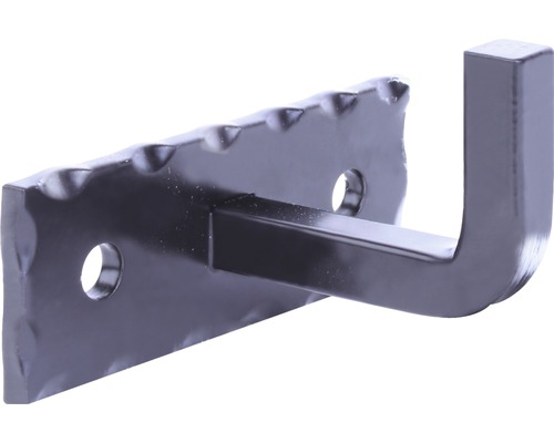 Schwarzer Wandhaken aus Metall zur Befestigung an der Wand