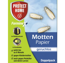 Forminex Mottenpapier geruchlos im Doppelpack zur Bekämpfung von Kleidermotten und Pelzkäfern