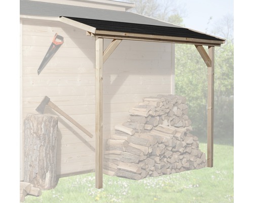 Schleppdach weka für Gartenhaus Lesina 95 x 200 cm natur Holzlagerunterstand mit Holzstruktur und Bitumendach