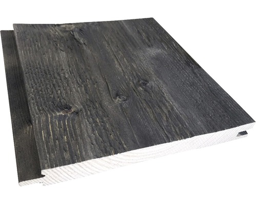 Konsta Faseprofil Fichte unsortiert gehackt schwarz 21x195x2650 mm Holzpaneel mit Nut- und Federverbindung