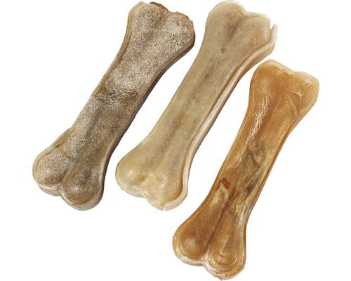Hundesnack beeztees Kauknochen Rinderhaut 12,5 cm 10 Stück Kauartikel Drei Hundeknochen als Kausnack