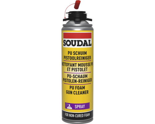 Soudal PU Schaumreiniger 500 ml Soudal PU Schaum Pistolenreiniger Sprühdose zur Reinigung von nicht ausgehärtetem Schaum