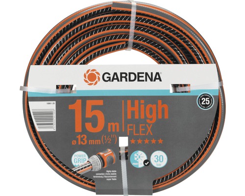 Gartenschlauch GARDENA comfort HighFlex 15m 1/2" Gardena Highflex Gartenschlauch, 15 Meter lang, Durchmesser 13 Millimeter, mit Frostschutz und 25 Jahren Garantie