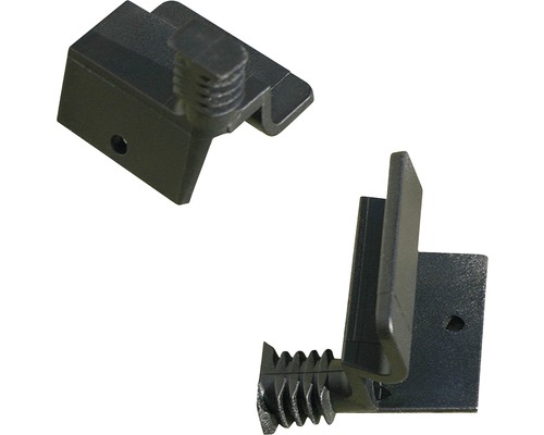 Zwei schwarze Rollladenstopper zur Rollladensicherung
