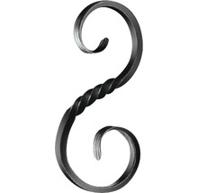 Verziertes S-förmiges Zierelement aus Metall