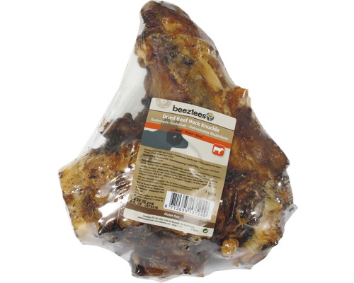 Hundesnack beeztees Rindersprunggelenk getrocknet 19-21 cm Kauartikel Beetztees getrockneter Rinderhuf im durchsichtigen Paket