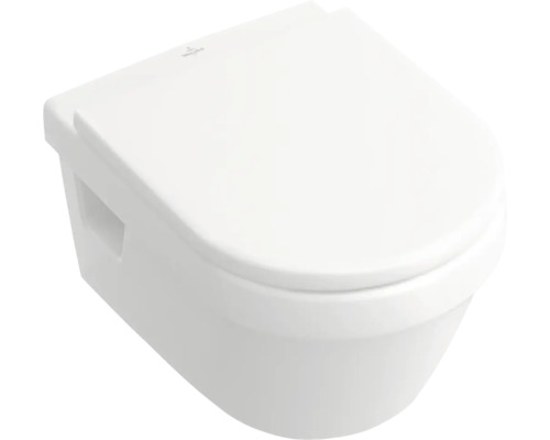 Villeroy & Boch Wand-WC Set Architectura Tiefspüler offener Spülrand weiß glänzend mit WC-Sitz 5684HR01