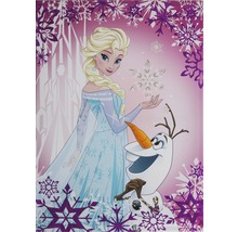 Illustration von Elsa und Olaf aus Die Eiskönigin mit Schneeflocken