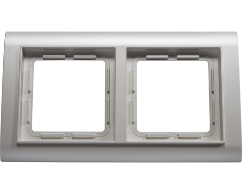 ROTH LANGE 53911 Abdeckrahmen 2-fach Primo aluprimo Doppelrahmen für Schalter und Steckdosen