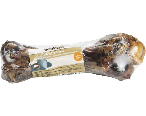 Hundesnack beeztees Schweineknochen getrocknet 20 cm Kauartikel Beeztees getrockneter Schweineknochen für Hunde im durchsichtigen Paket