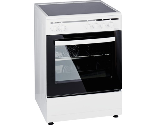 Weißer Elektroherd mit Glaskeramikkochfeld und Backofen