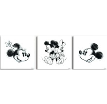 Dreiteiliges Wandbild mit Mickey und Minnie Maus Motiven