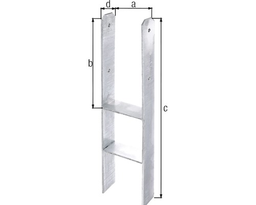 Pfostenträger mit Maßangaben
