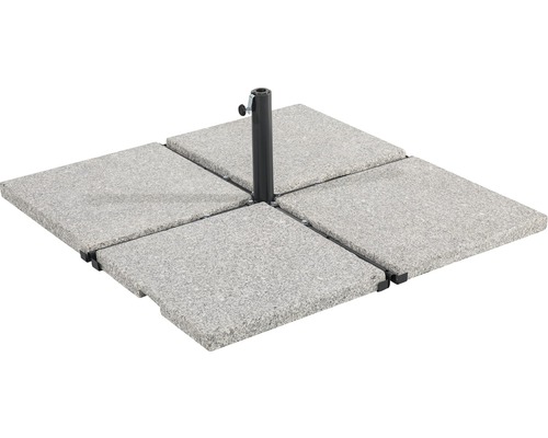 Schirmständer aus vier Granitplatten mit Halterung