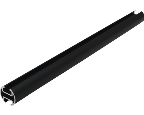Gardinenstange mit Innenlauf II Rivoli schwarz 160 cm Ø 20 mm Aluminiumprofil zur Befestigung von LED-Streifen