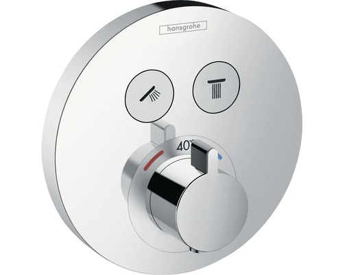 hansgrohe Unterputz Thermostat Dusche SHOWERSELECT S chrom glänzend 15743000 Hansgrohe Logo. Thermostatarmatur zur Steuerung der Wassertemperatur und des Wasserdurchflusses.