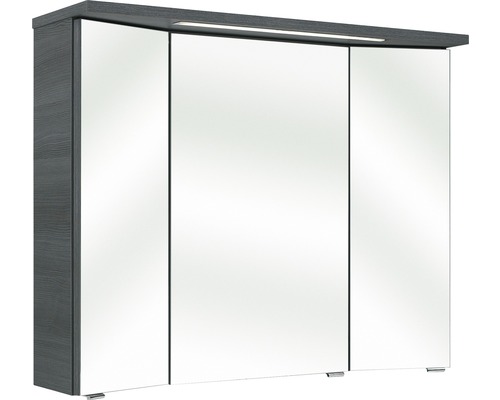 Spiegelschrank Pelipal Enna I 90 x 20 x 72 cm graphit streifen quer 3-türig LED IP 44