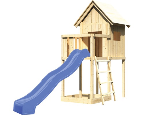Spielturm mit Rutsche und Leiter aus Holz