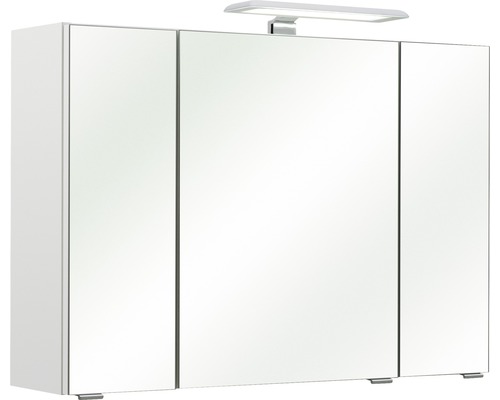 Spiegelschrank Pelipal Lea II 80 x 20 x 57 cm weiß hochglanz 3-türig LED IP 44 Spiegelschrank mit drei Türen und Beleuchtung