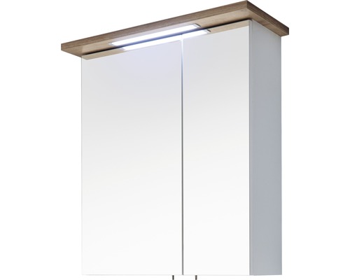 Spiegelschrank Pelipal Cesa I 65 x 20 x 72 cm weiß hochglanz 2-türig LED IP 44 Spiegelschrank mit Beleuchtung für das Badezimmer