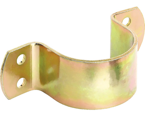 Rohrschelle 57 mm für 2 1/4 Zoll galv. gelb verzinkt Rohrschelle aus Metall mit Befestigungslöchern