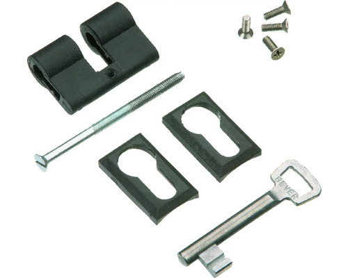 Schlüsselset mit Schlüssel, Schrauben und Schlüsselrosetten