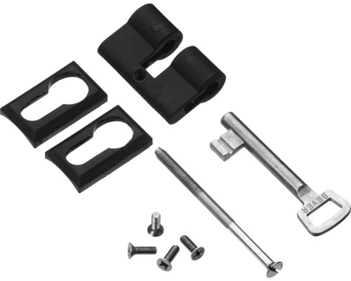 Schlossriegel-Set mit Schlüssel, Schrauben und Abdeckungen
