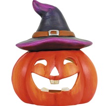 Halloween Dekoration Kürbis mit Hexenhut