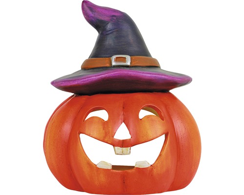 Halloween Dekoration Kürbis mit Hexenhut