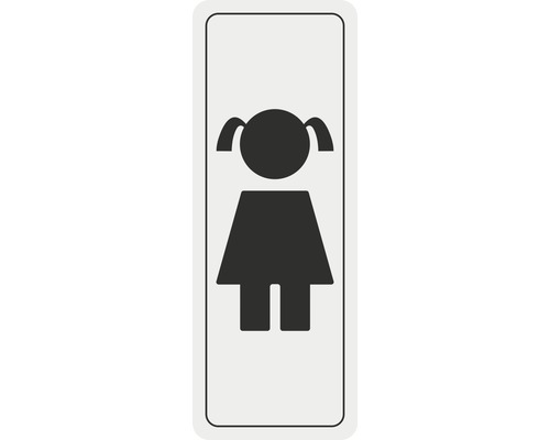 Türschild "Toilette Damen" selbstklebend 45x120 mm