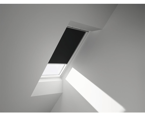 VELUX Verdunkelungsrollo uni schwarz solarbetrieben Rahmen aluminium DSL P04 3009S