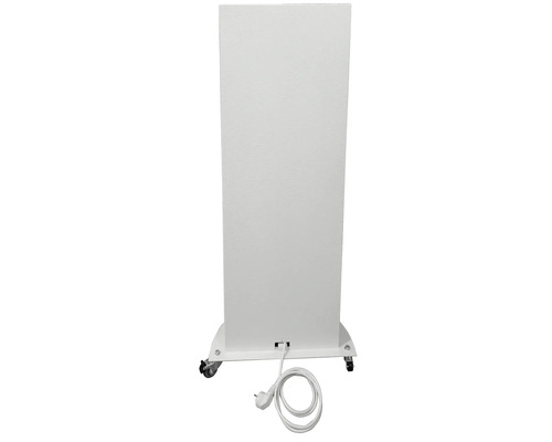 Mobiles Heizpaneel mit Rollen und Stromkabel