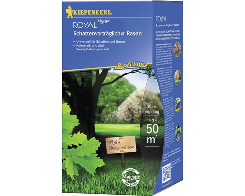 Rasensamen Kiepenkerl Schattenverträglicher Rasen 1 kg 50 m² Kiepenkerl Royal Majestic Schattenverträglicher Rasen Packung