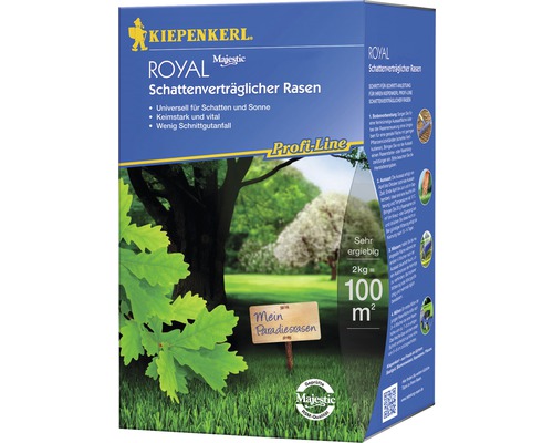 Rasensamen Kiepenkerl Schattenverträglicher Rasen 2 kg 100 m² Kiepenkerl Royal Schattenrasen Packung