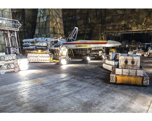 Fototapete Papier 8-4000 Disney Edition 4 Star Wars Rebel Base 8-tlg.368 x 254 cm Raumansicht mit Raumschiff