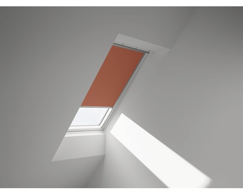 VELUX Verdunkelungsrollo uni orange solarbetrieben Rahmen aluminium DSL PK06 4564S