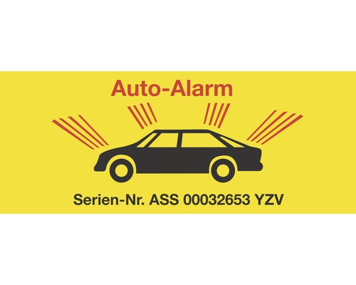 Aufkleber "Auto Alarm" 80x40 mm