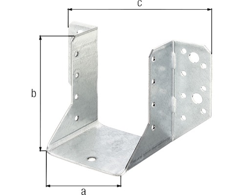 Trägerverbinder mit Abmessungsangaben a, b und c