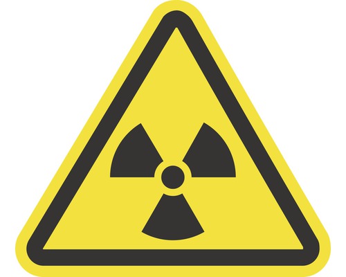 Aufkleber "Radioaktive Strahlung" 80x70 mm