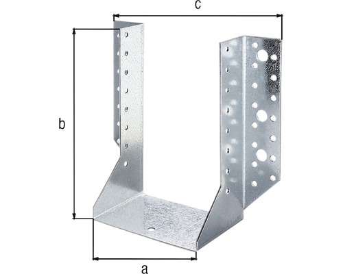 Pfostenträger mit Maßangaben