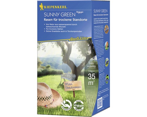 Rasensamen Kiepenkerl für trockene Standorte 1 kg 35 m² Kiepenkerl Sunny Green Rasensamen für trockene Standorte, ausreichend für 35 Quadratmeter