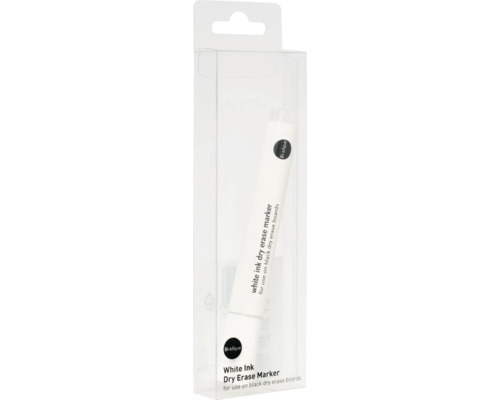 Weißer Tinten-Tafelmarker in transparenter Verpackung