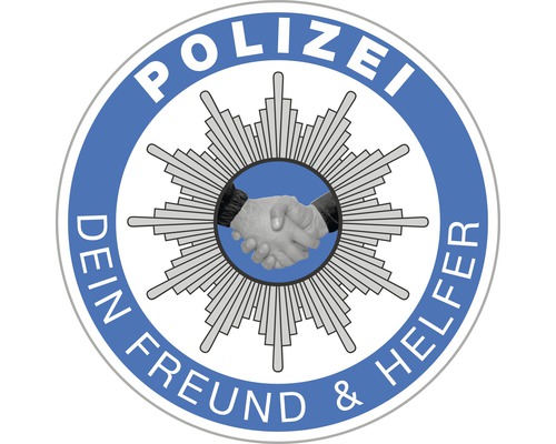 Aufkleber "Polizei dein Freund und Helfer" Ø60 mm