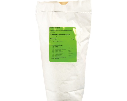 Sack mit Saatgutmischung für extensive Dachbegrünung, 1 Kilogramm
