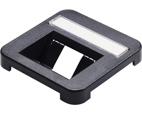 Schwarze Blindabdeckung mit Beschriftungsfeld