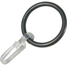 Gardinenring rund mit Haken für Rivoli schwarz Ø 20 mm 10 Stk.