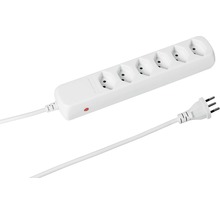 Steckdosenleiste mit fünf Steckplätzen und Stecker