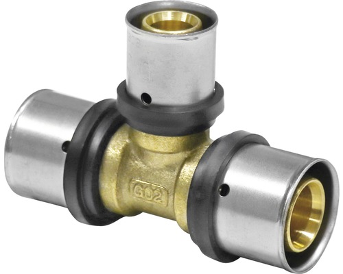 veporit. Pressfitting T-Stück Connect TH und U-Kontur 26x20x26 mm für Verbundrohr T-Stück aus Messing mit Edelstahl für Rohre